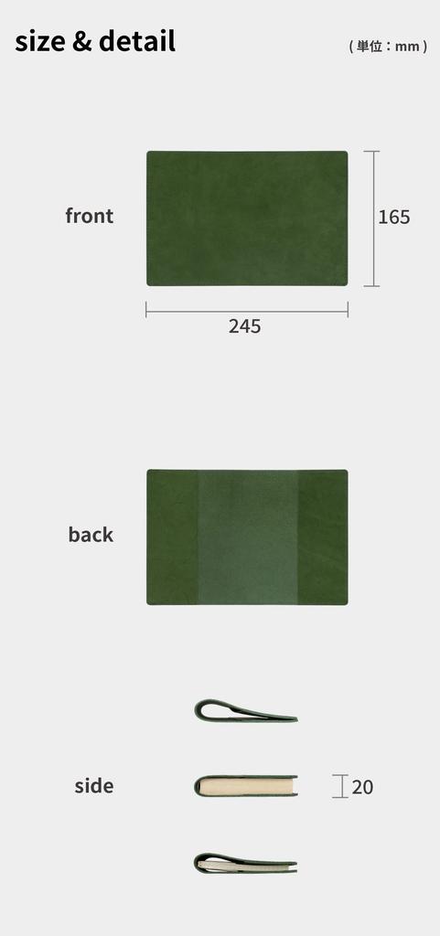 Premium Genuine Nubuck Leather Book Made In A6 [aso] Cover, Japan, Size, Black, ZE-V236