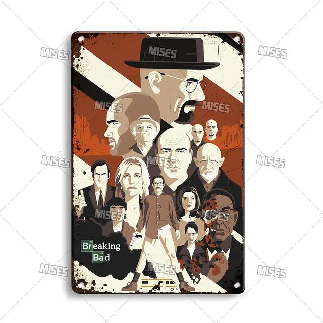 Breaking Bad Classic TV Show Metal Plate Retro Metal Poster for Bar Club Home Studio Wall Decor MISES Vintage Tin Sign