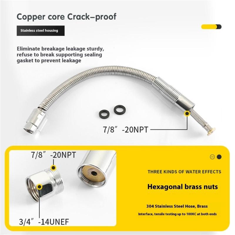 High Pressure Dish Sprays Commercial Sink Sprayer with Stainless Steels Hose Commercial Kitchen Faucet Part Enduring