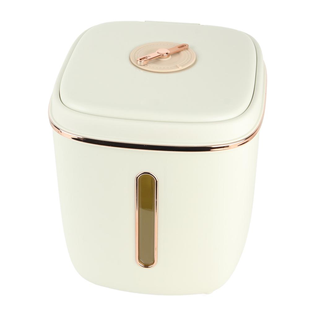 Rice Storage Container with Measuring Cylinder Large Capacity Sealed Press Type Rice Canister for Home Kitchen 24.3lb