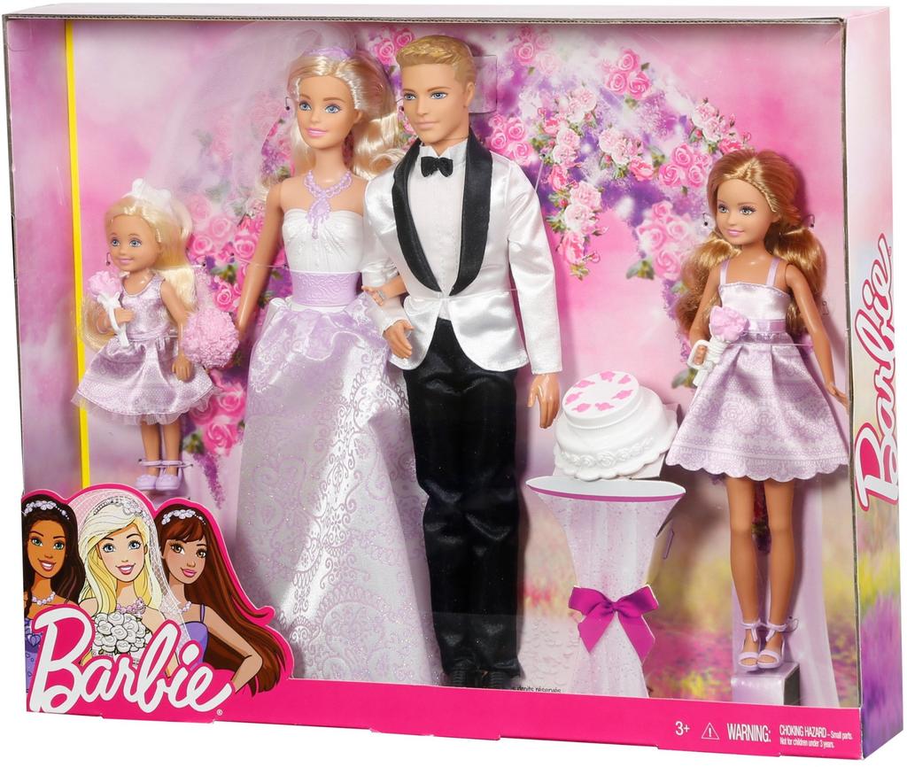 Berbie Can Be A Wedding Day Limited Set of 4 Barbie Ken Stacey Chelsea (Barbie) "I Bride"