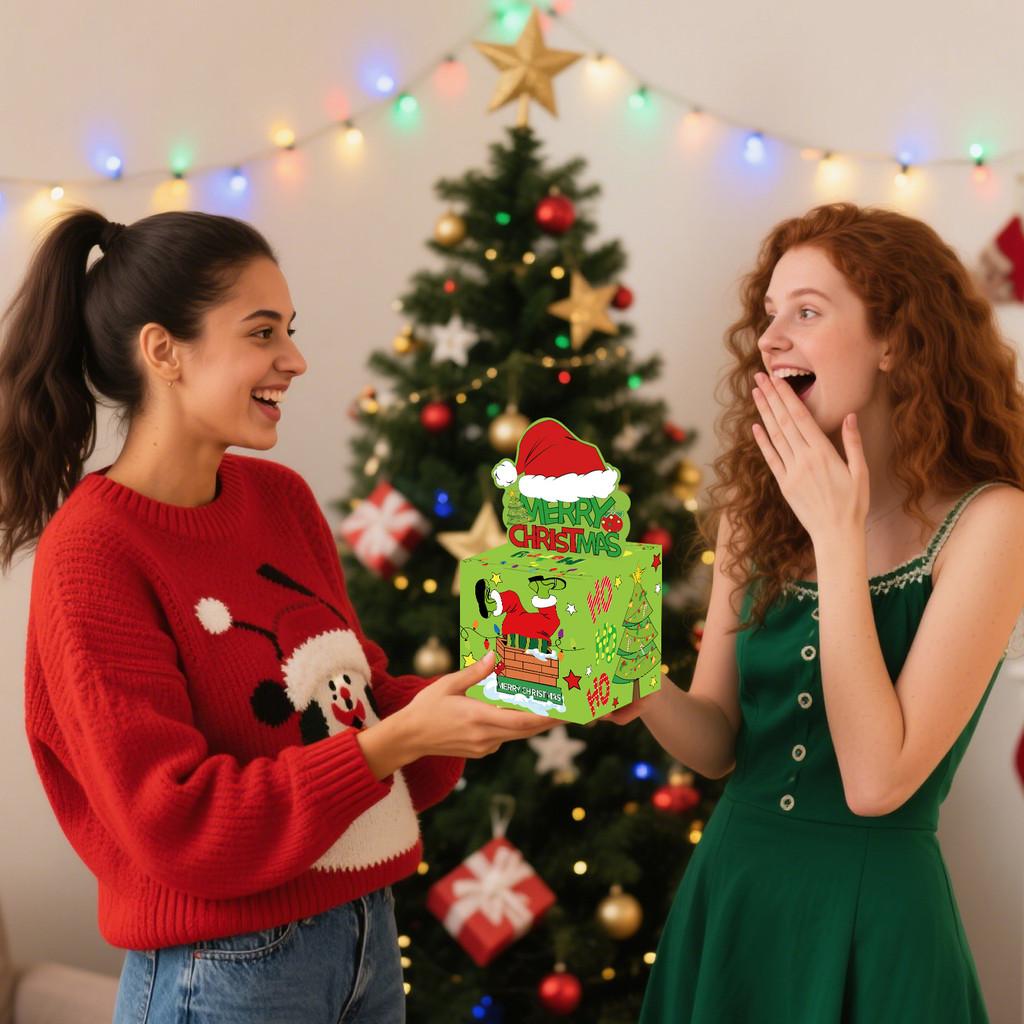 Grinch Themed Christmas Gift Box For Party Decor And Holiday Gift Giving