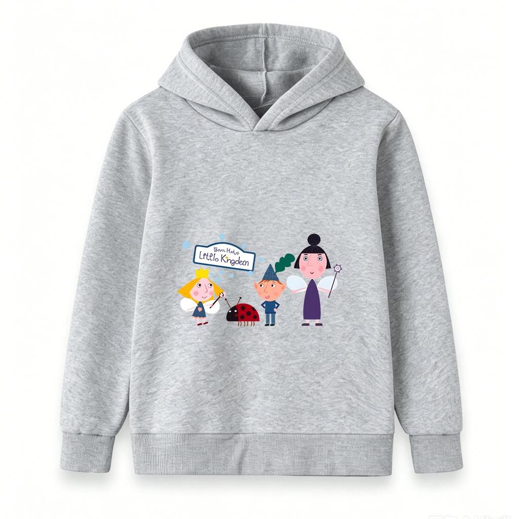Kids Boys Girls Cartoon Fairy Dwarfs Print Hooded Sweatshirt Casual Pullover Hoodie for Children Daily Wear