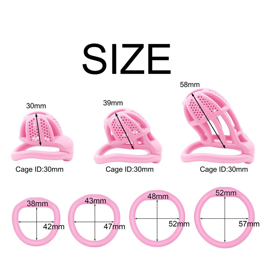 Resin Penile Plastic Restraint Cage S/M/L Easy to Clean Invisible Arc Ring Honeycomb Mesh Male Chastity Lock Sex Products