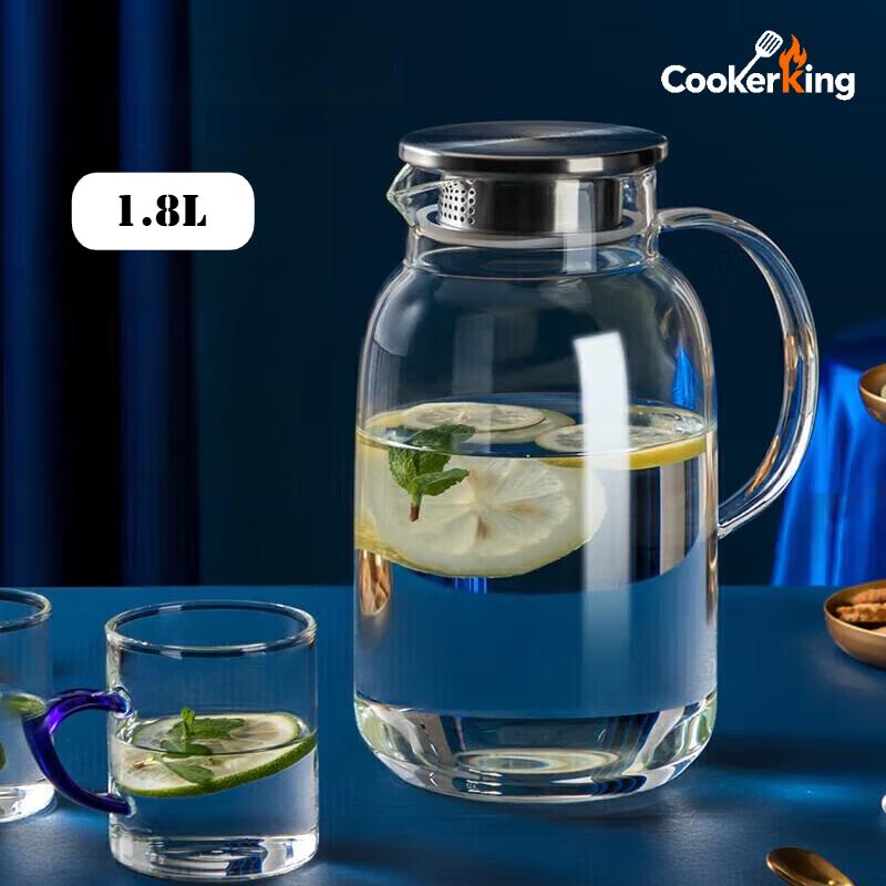 1.8/2.5L Glass Water Kettle High Borosilicate Glass Large Capacity Teapot High Temperature Resistance Office Use 1.8-2.5L