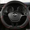 Housse de volant de voiture en forme de D en cuir PU, pour Nissan Qashqai J11 Nissan x-trail T32 Golf 7 Tiguan Kia Optima K5
