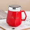 Lavender Cartoon Ceramic Water Mug with Cover,Mirror Seal Leakproof Mug Fashion Cup Milk Juice cup Home Office Drinkware 500ml