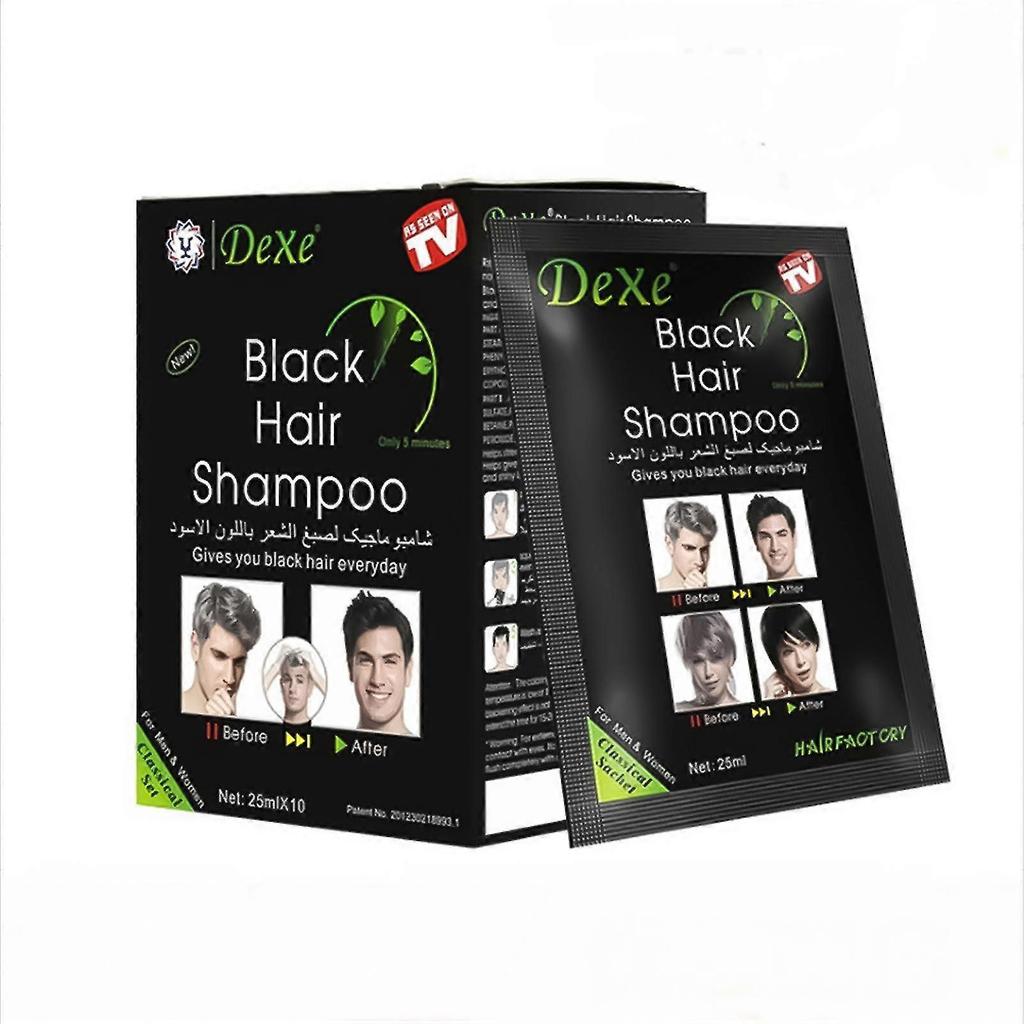20pcs Dexe Black Hair Shampoo 5 Minutes Instant Dye Hair Darkening Long Lasting Black Shamp