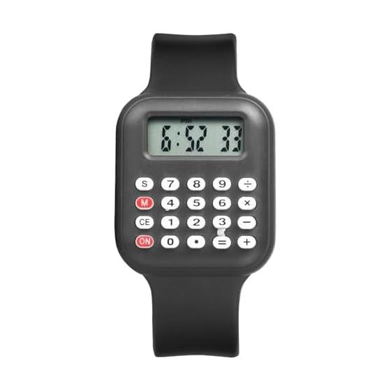 Calculator Watch Digital Display Silicon Stylish: Calendar Rubber Strap Waterproof Sports Watch Fashion Accessories - Birthday Christmas Present