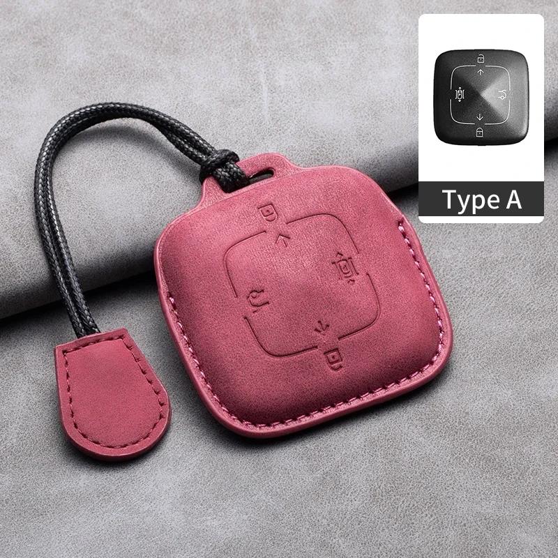 Leather 4 Buttons Car Remote Key Case Cover For Zeekr 001 X     For Zeekr 001 009 Full Protector Fob Keychain