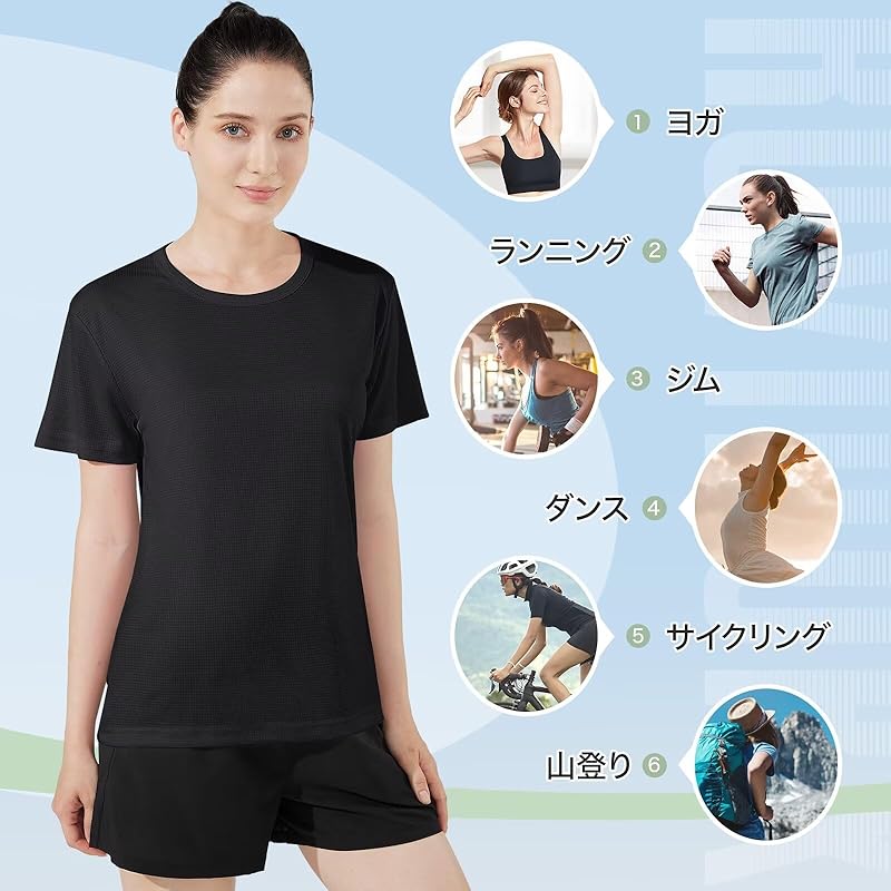 [Rovidorx] T-shirt Ladies Short Sleeve Sports Relaxing Tee Shirt Large Size Gym Wear Sport T-shirt Quick Drying Dry T-shirt Sportswear Running