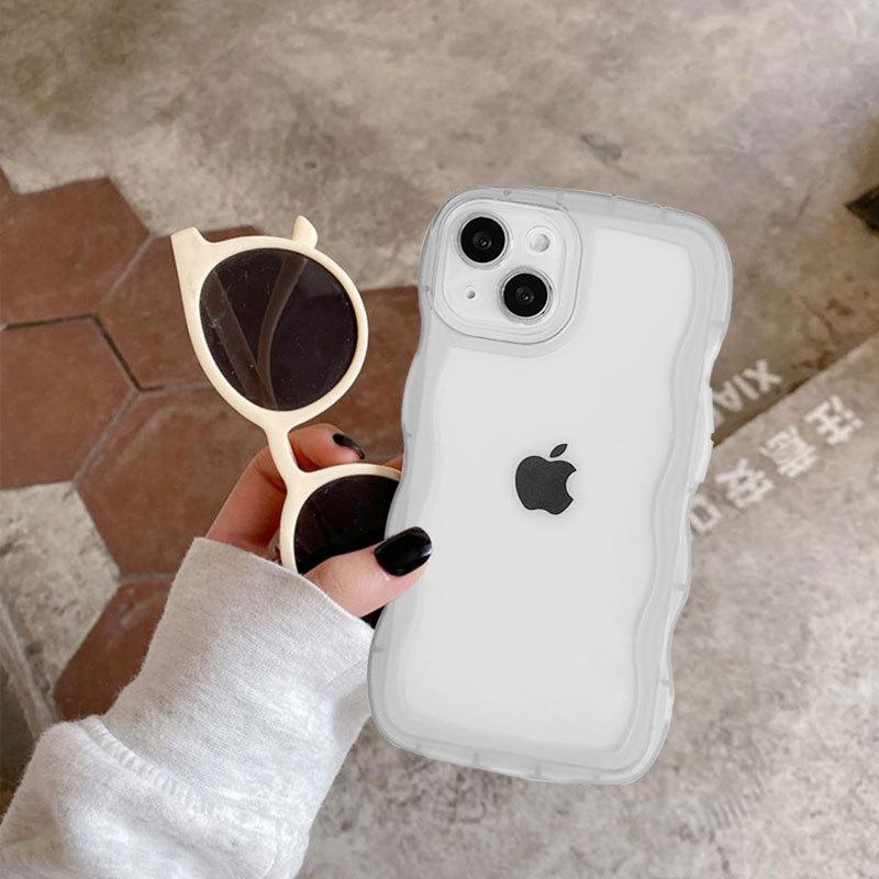 Apple 17PRO Mobile Phone Case Wave Edge 16PROMAX Simple Color Transparent Soft Shell Anti Fall Protection Case