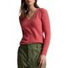 Polo Ralph Lauren Unifarben mit Logo-Stickerei V-Ausschnitt Pullover Langarm Pullover Damen Pullover 211910422-021