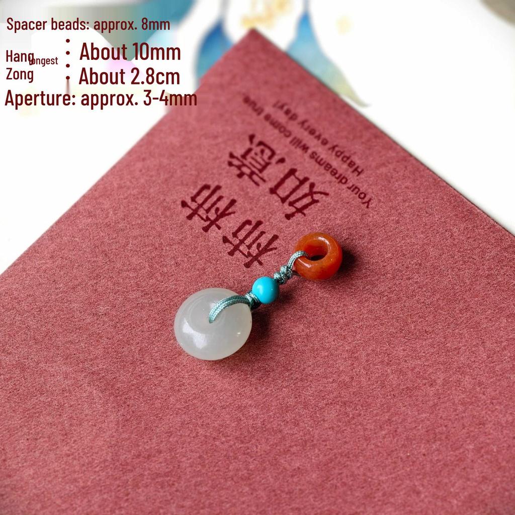 Southern Red Agate & Hetian Jade Beaded Bracelet with Pendant