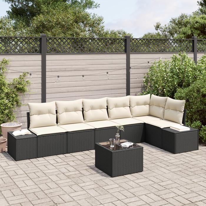 VidaXL Ensemble de Canapé de Jardin de 6 pièces avec coussins en Rattan Poly 3355756