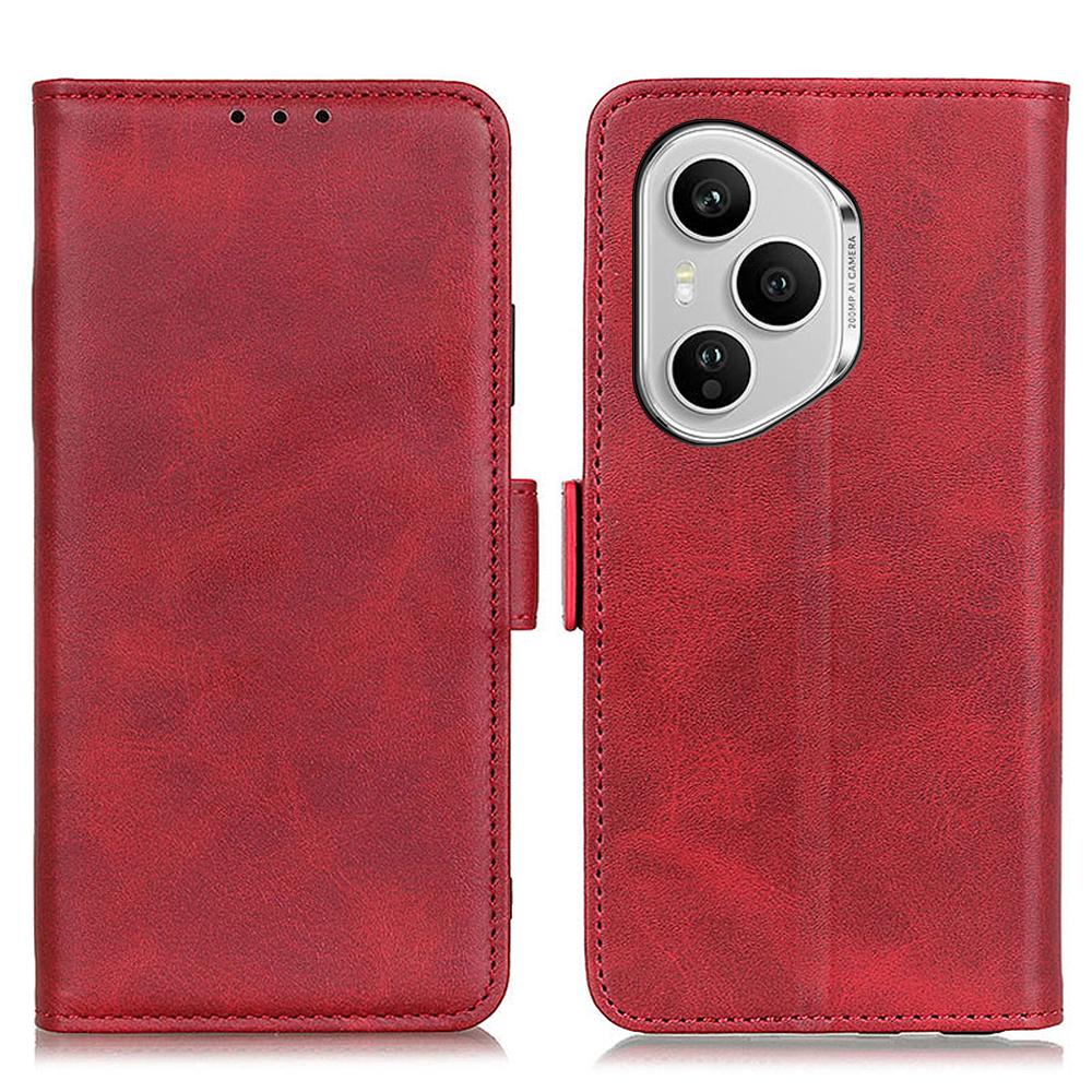 Für Honor 400 Pro 5G (Global) Hülle Ständer Rindsleder Textur PU Leder Handyhülle