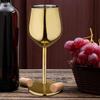 Steel Stainless  Wine Glasses, Gold Plated, Matte, Set of 2 Pcs.