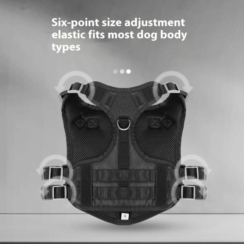 New Tactical Dog Harness No Pull Lightweight Oxford Vest for Large Dogs Multi Functional Durable Reflective Pet Design