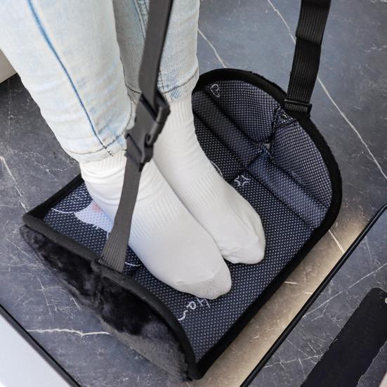 Airplane Foot Hammock Cartoon Pattern Ergonomic Design Adjustable Simple Installation Foot Rest