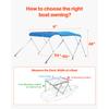 SucceBuy 3 Bow Boat Bimini Tops 600D Polyester Canopy with Aluminum Alloy Frame Waterproof Sun Shade Awning Canopy Fit for Boat