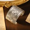 Bohemian Ethnic Style Tibetan Bracelet, High-end Ancient Silver Open Bracelet, Personalized Trendy Cool Arm Ring Jewelry.