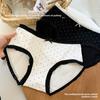 Ladies Summer New Style Sweet Pokdot Pure Cotton No Trace Breathable Mid Waist Triangle Briefs