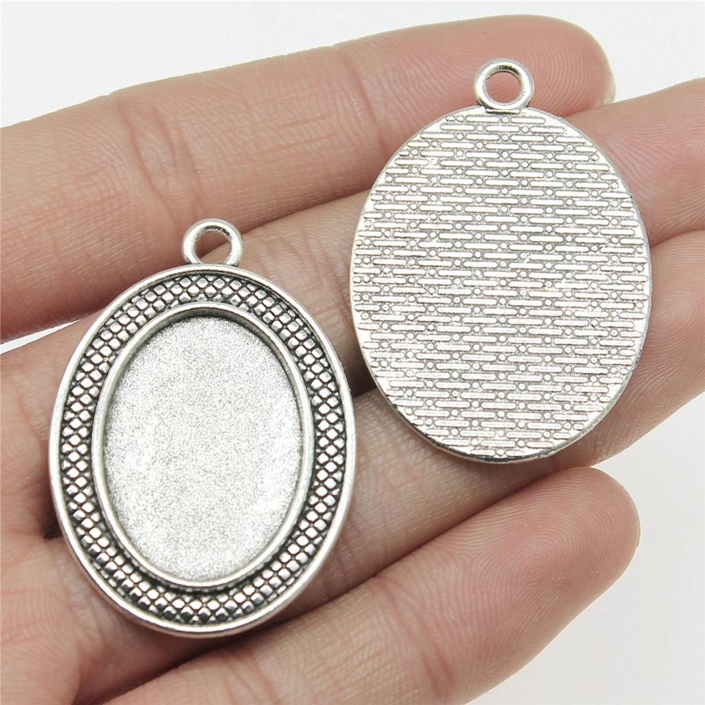 Accessories Parts Fit 18x25mm Oval Glass Cabochon Base Tray Bezel Wedding Jewelry Findings QA039