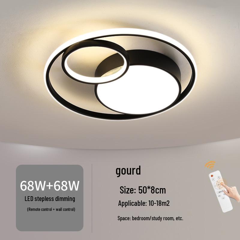 Nordic Modern LED Ceiling Light - Minimalist Black & White Design for Bedroom, Study, or Romantic Settings