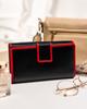 Spacious women's leather wallet with snap and zipper - Peterson