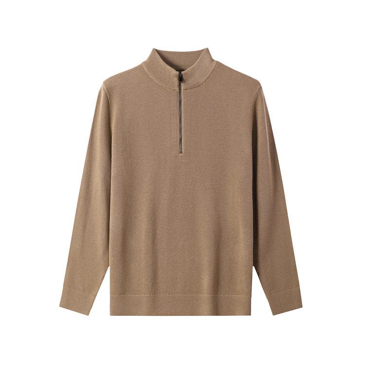 

WOOG2005 Men s Black Wool Half-Zip Sweater, Autumn/Winter 2025 Style. L