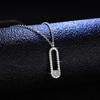 925 Sterling Silver Moissanite Pendant Paperclip Necklace for Women - Simple Fashionable Clavicle Chain
