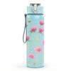 1PC Pink Small Daisy Flower Bouquet Print 750ml Color Plastic Sports Water Bottle Leakproof Flip Straw Lid Suitable for Sports Office Home Use