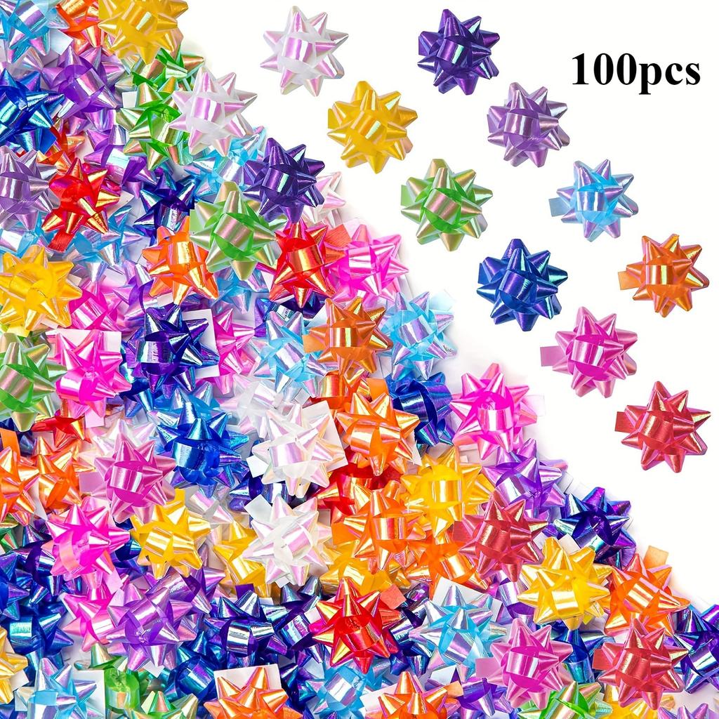 100pcs/bottle, Mini Bow for Gift Wrapping, 2.5cm, Shiny Plastic Bow, for Valentine's Day, Birthdays and Weddings, Perfect for Party, Bridal Shower
