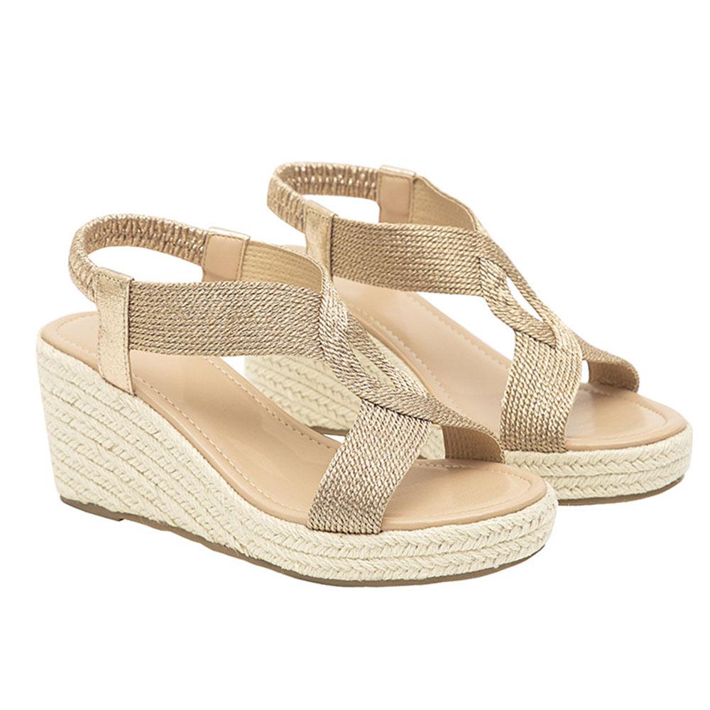 New Summer Trendy Espadrille Platform Wedges Women Sandals Chunky Platform Leisure Women Shoes Sandals Big Size 43