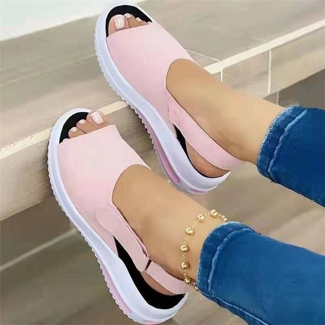 Women Sandals  Heels Sandals Peep Top Summer Shoes Women Platform Sandals Soft Wedges Shoes Sandalias Mujer Casual Footwear