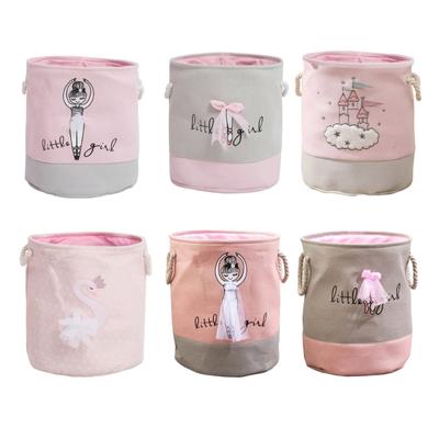 Laundry Basket Space Saving Clothing Basket with Handle Foldable Toy and Dirty Clothes Storage Organizer for Kids Room