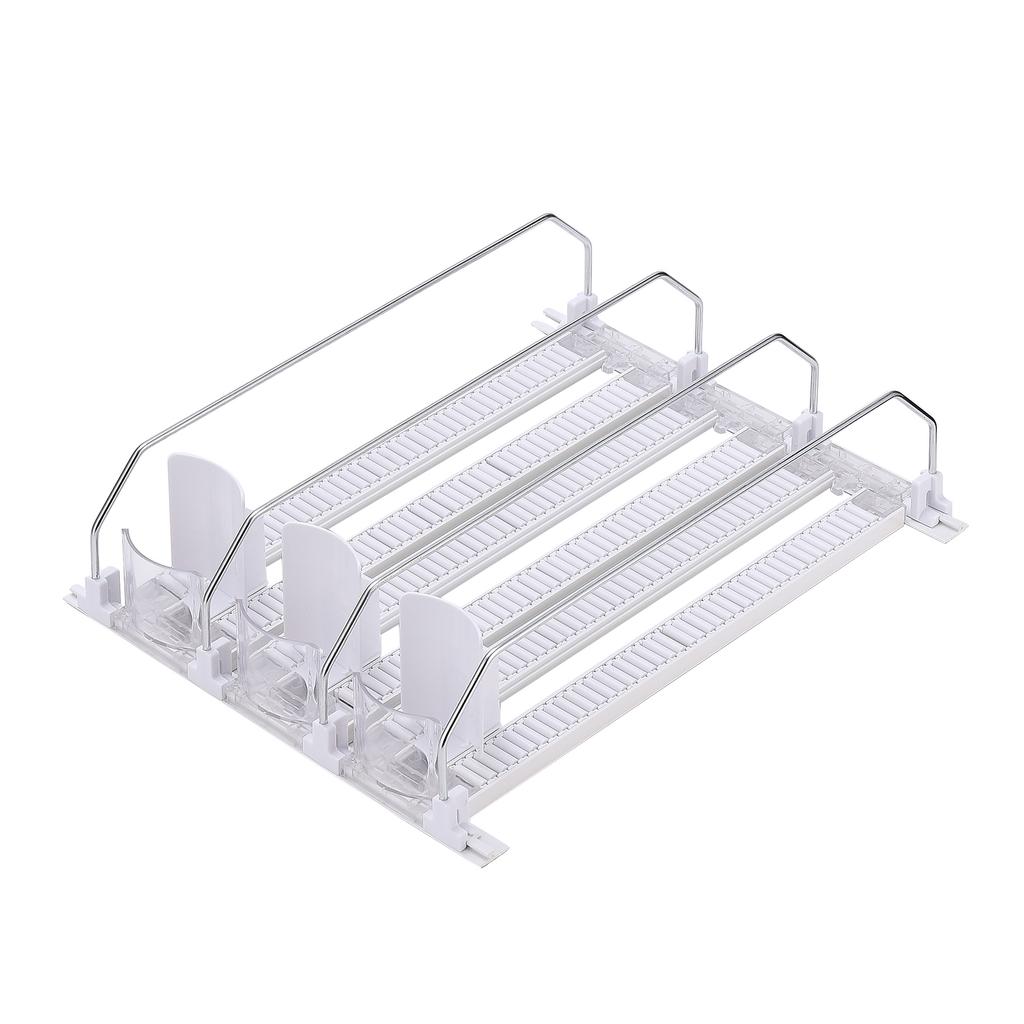Drink Organizer for Fridge Adjustable Refrigerator Self Pushing Soda Can Dispenser for Garage Cooler