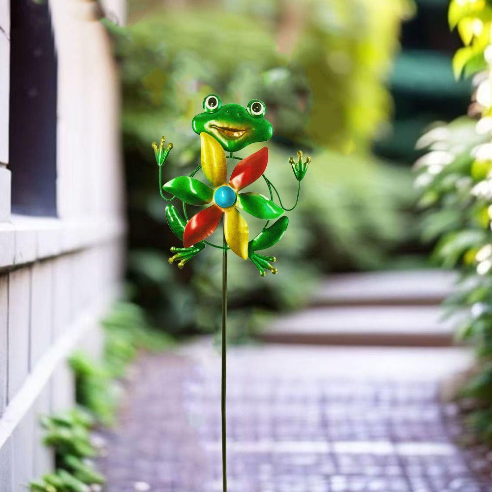 Iron Metal Windmill Sculpture Removable Wind Collectors Rotator Gardening Plug Pinwheel  Yard