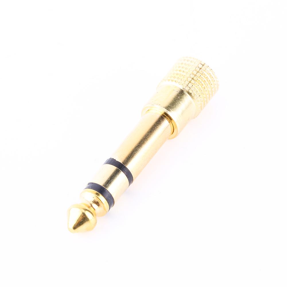 3.5mm Female To 6.5mm Male Stereo Headphone Audio Plug Jack Adapter Gold