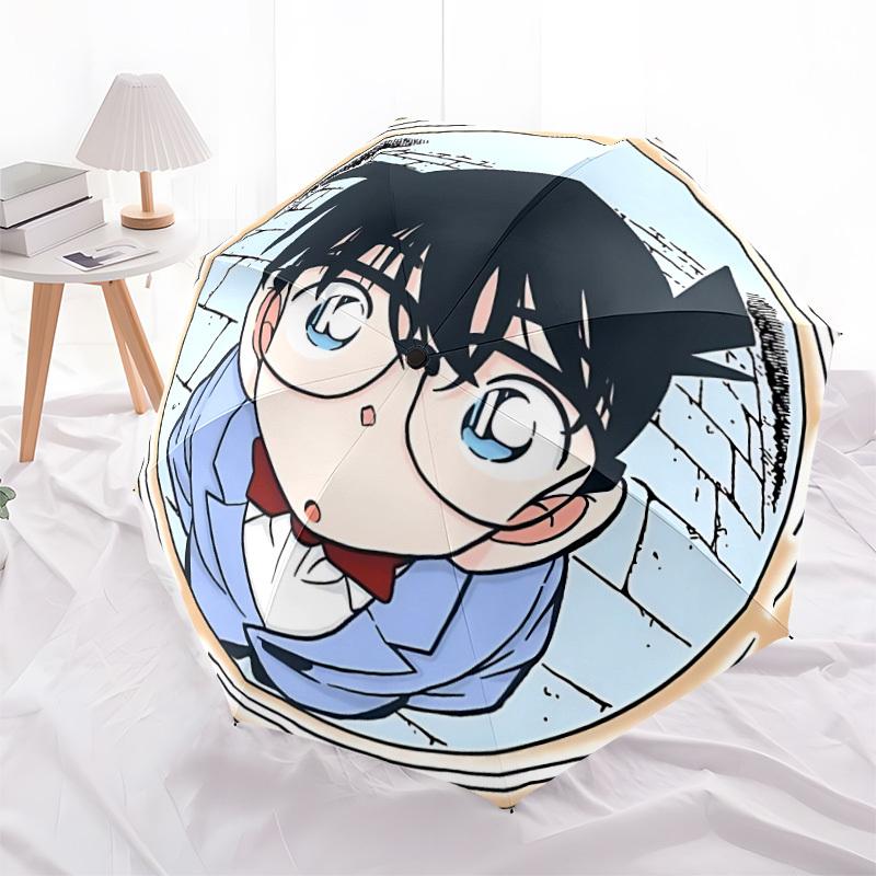 1PC Detective Conan Automatic Folding Umbrella, Sturdy And Durable Automatic Folding Umbrella with 8 Ribs, a0911006
