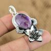 Mothers day Deal Oval Star Amethyst Gemstone Flower February Pendant 925 Silver