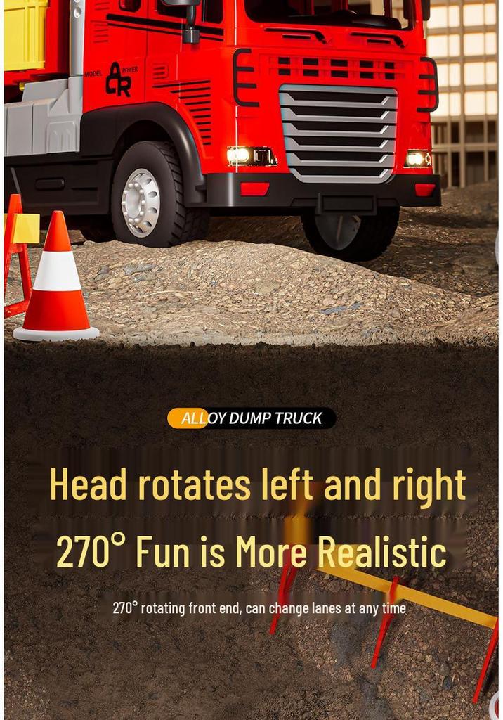 Large Alloy Cargo Transport Simulation Trailer Toy Truck for Kids