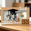 Dřevěná dárková krabička na peníze k promoci s gravírováním na hotovost, karty, šeky. Promoce 2026. Dárky k promoci pro vysokou školu, střední školu.