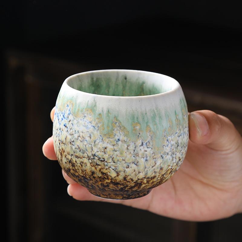 Japanese Style Ceramic Teacup Kiln Transformation Ceramic Tea Bowl Water Cup Kung Fu Single Cup Creative Teaware Drinkware New