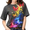 2026 Summer New Fantasy Butterfly Print Women's Short-Sleeve T-Shirt, Loose Fit, Fashionable Slimming Top