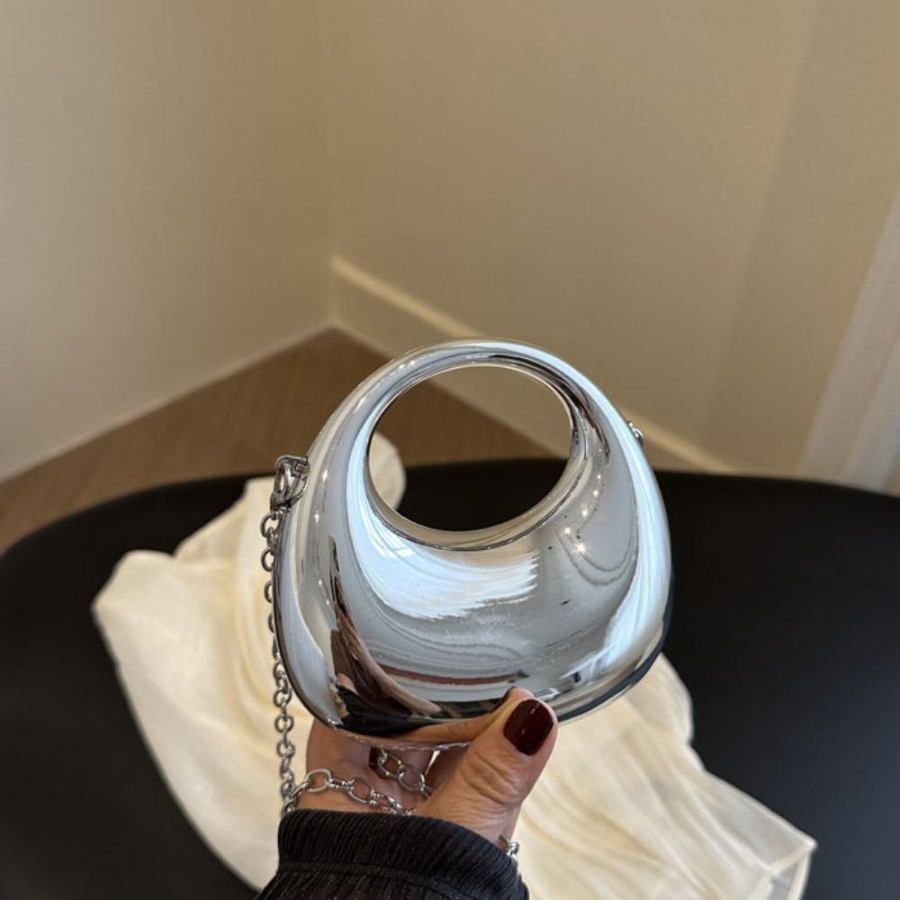 Korean Style Banquet Chain Bag Silver Funny Party Bag Retro Acrylic Box Shoulder Bag  Girls