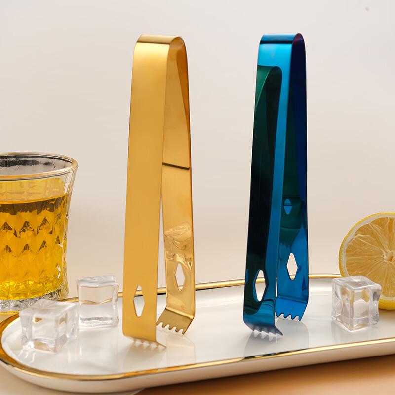 Zhishi 304 Stainless Steel Square Ice Tongs Set