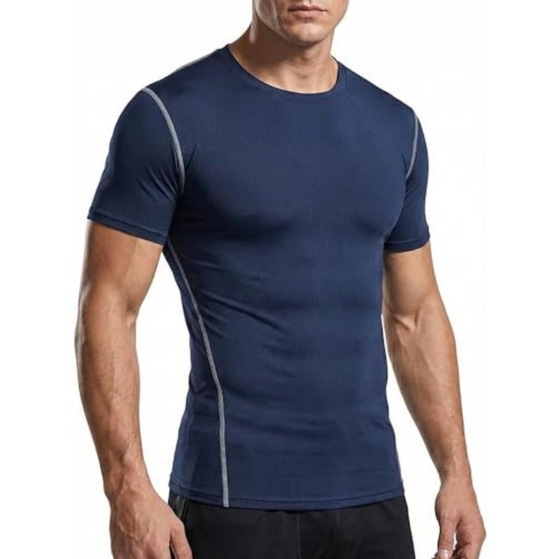 Herren Kompressionsshirt Kurzarm Athletisches Performance Baselayer Top für Fitnessstudio Training Fitness