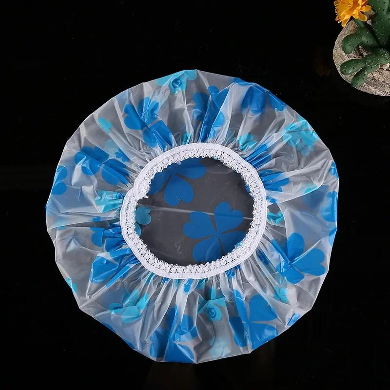 Reusable Shower Cap with Elastic Band Waterproof & Thicken Bathing Hat for Women Perfect for Hair Salon & Home Use