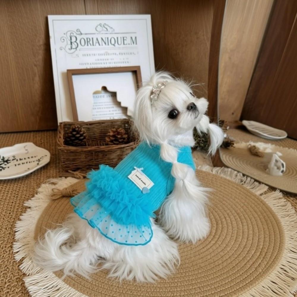 Atmungsaktives Hundekleid Dünner & Weicher Hunde-Halterrock Süßes Welpen-Spitzenkleid Haustier-Dekoration